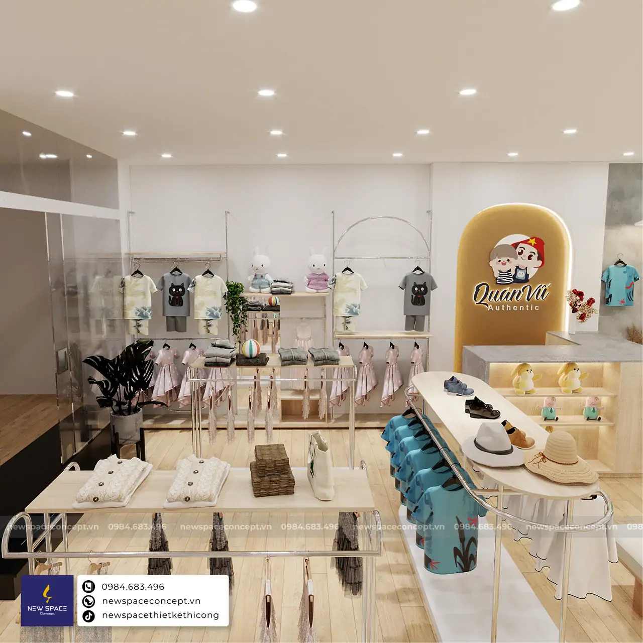 Thiết Kế Shop Thời Trang Trẻ Em Quân Vũ Authentic