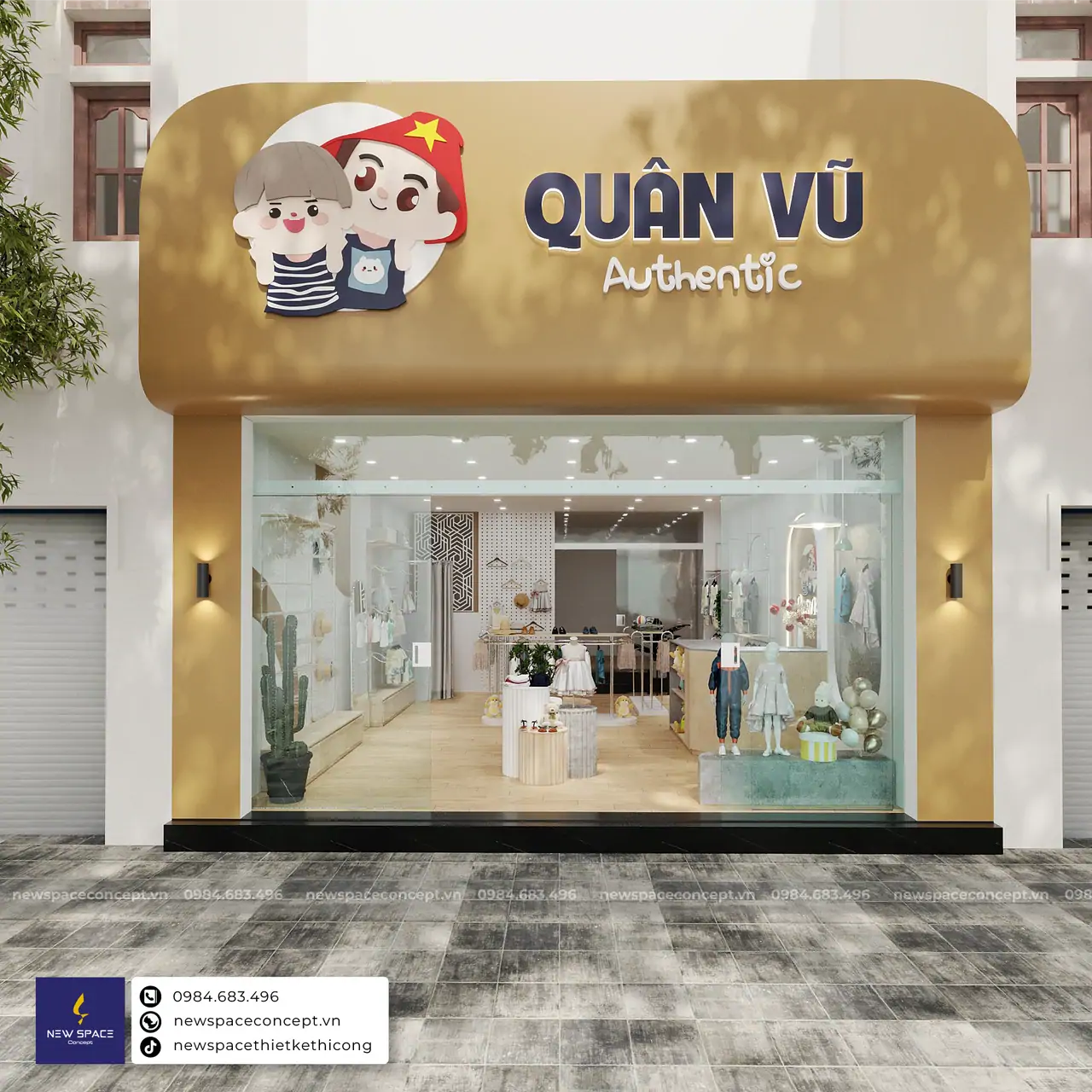 Thiết Kế Shop Thời Trang Trẻ Em Quân Vũ Authentic