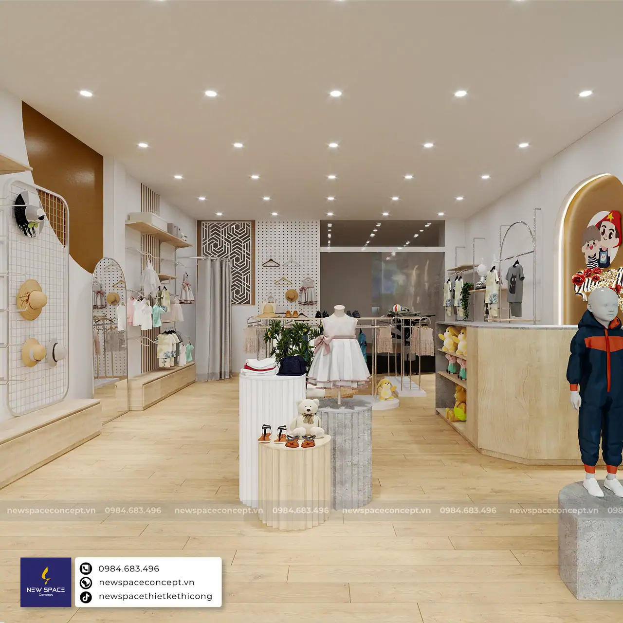 Thiết Kế Shop Thời Trang Trẻ Em Quân Vũ Authentic