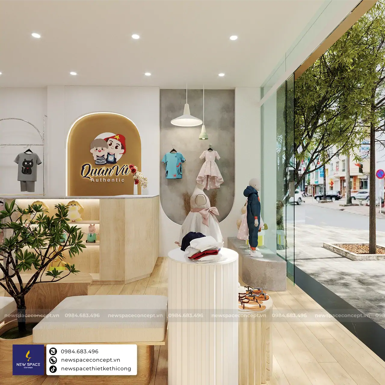 Thiết Kế Shop Thời Trang Trẻ Em Quân Vũ Authentic