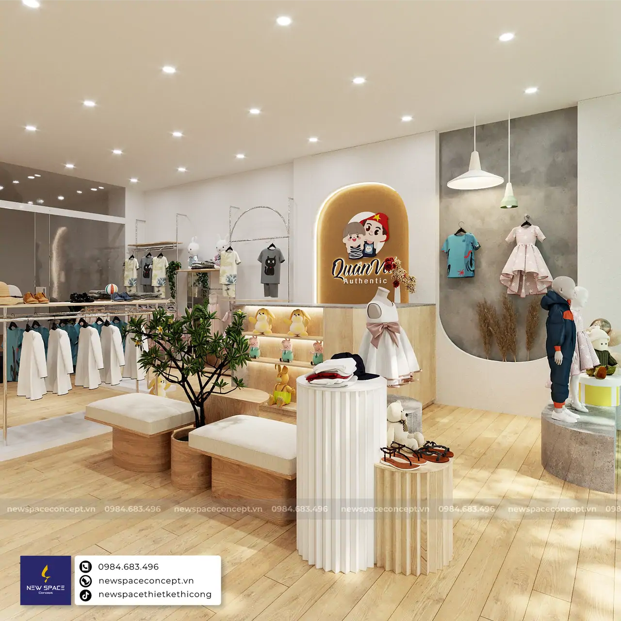 Thiết Kế Shop Thời Trang Trẻ Em Quân Vũ Authentic