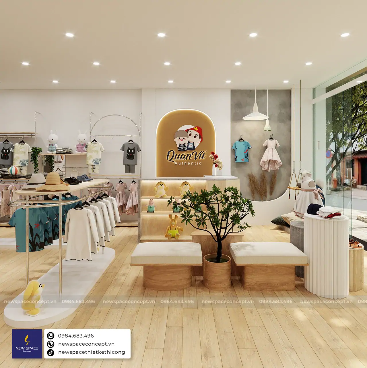 Thiết Kế Shop Thời Trang Trẻ Em Quân Vũ Authentic