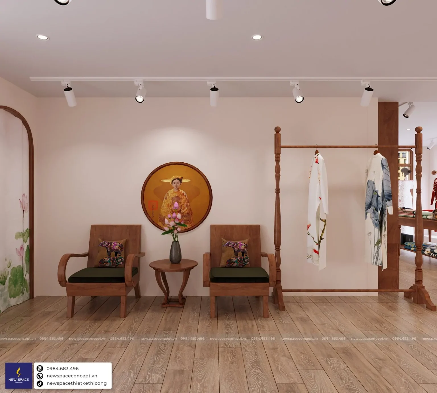Thiết Kế Cửa Hàng Áo Dài Thái Thịnh, Hà Nội - Tân Cổ Điển