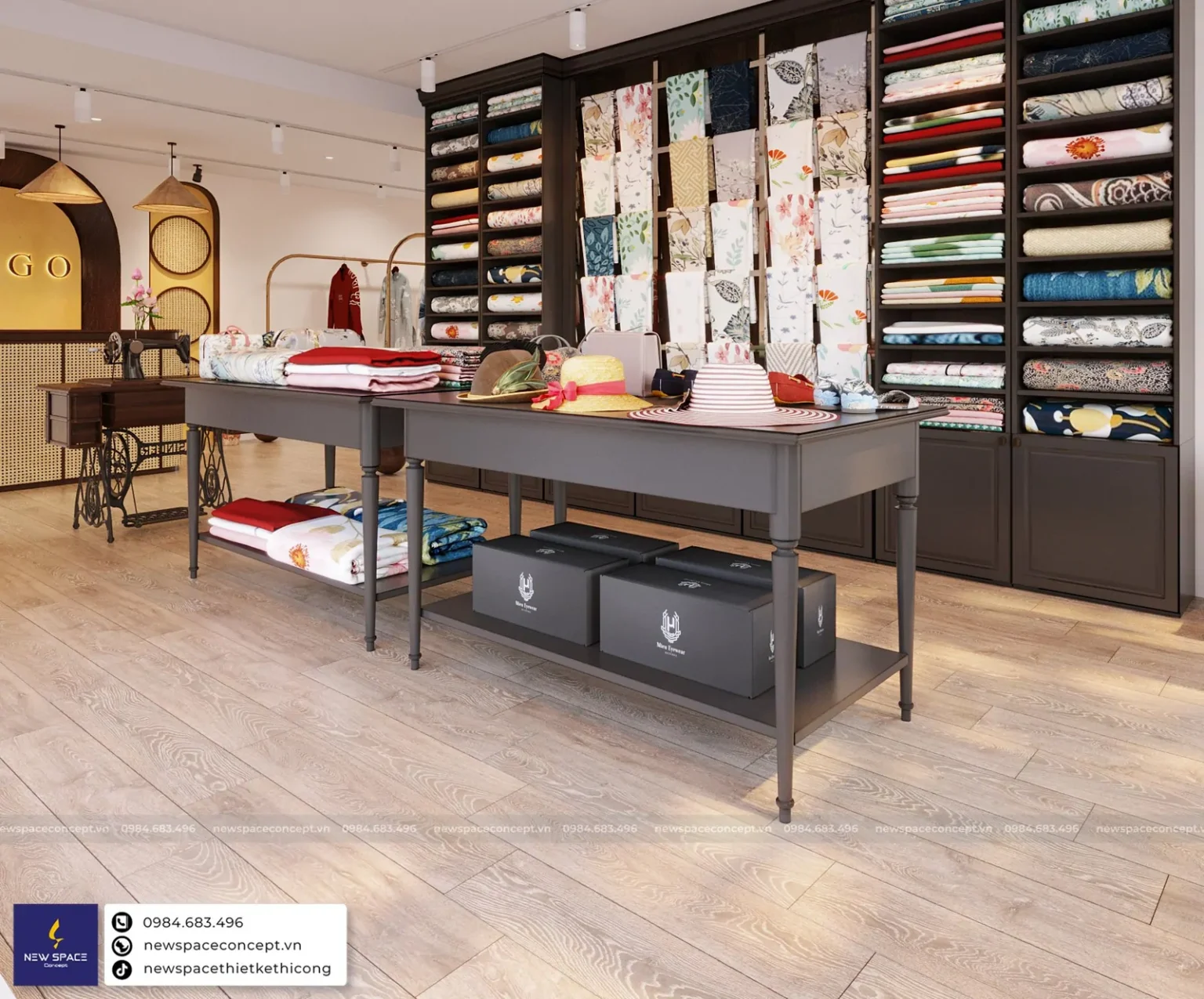Thiết Kế Cửa Hàng Áo Dài Thái Thịnh, Hà Nội - Tân Cổ Điển