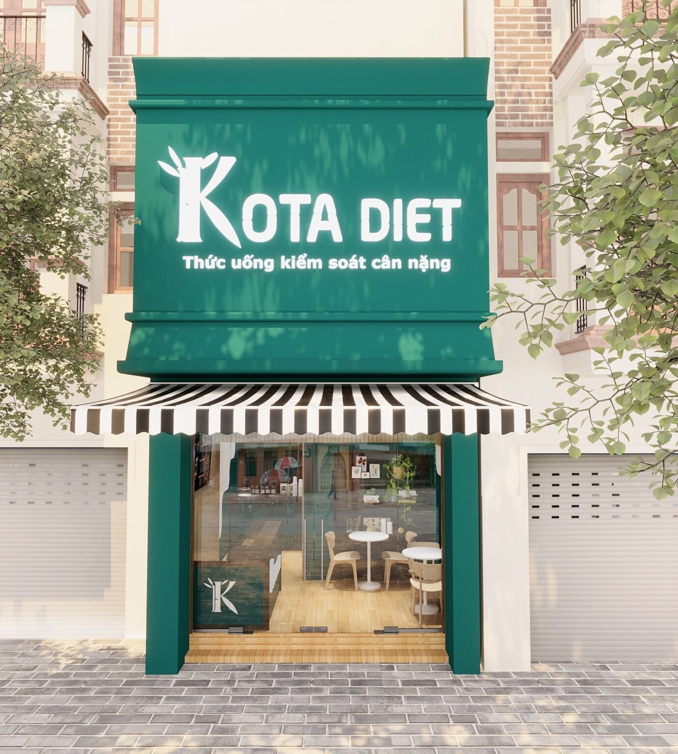 Thiết kế hiện đại - tối giản cho quán trà sữa Kota Diet
