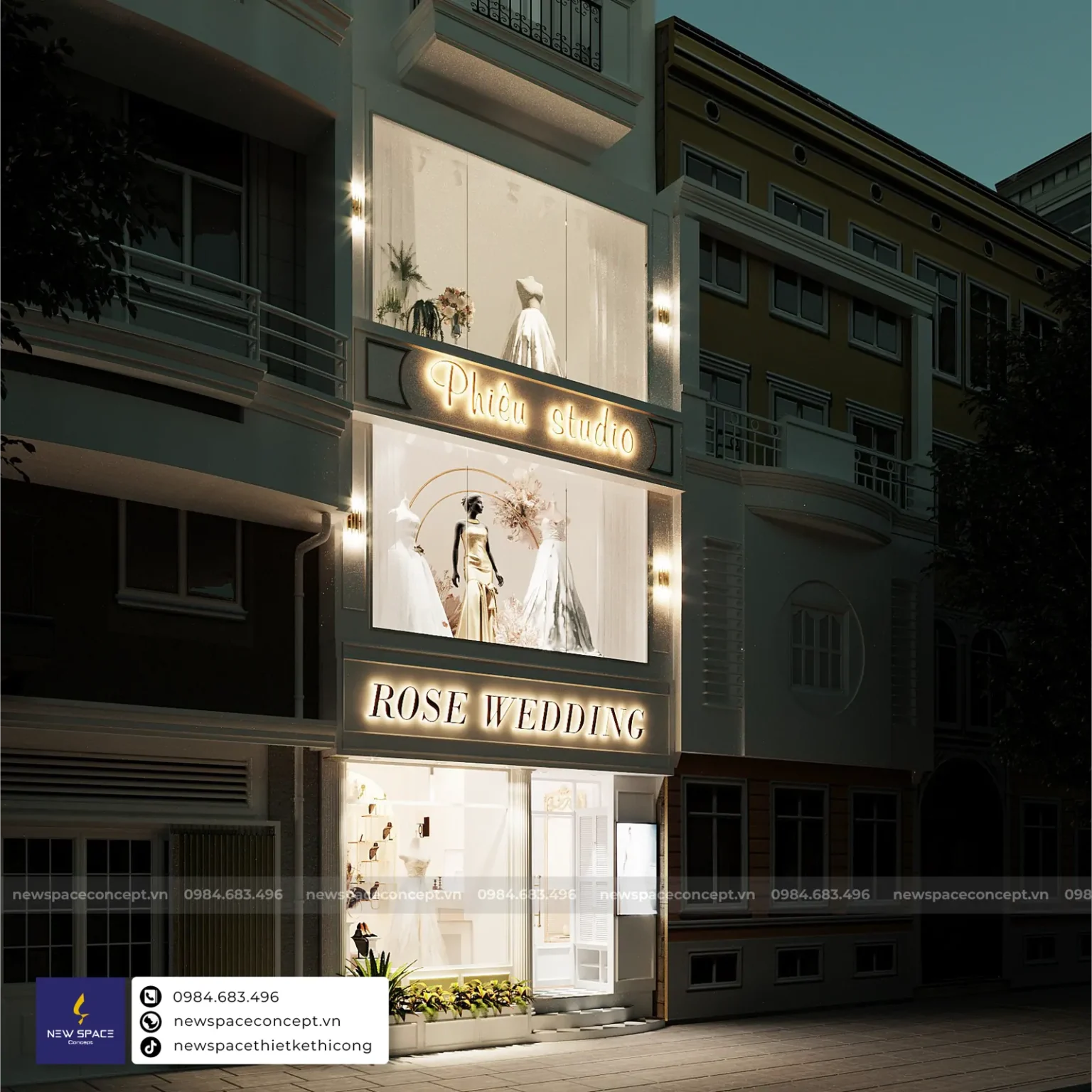 Thiết Kế Nội Thất Showroom Rose Wedding