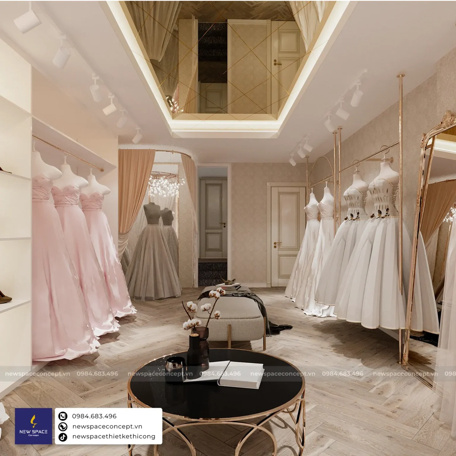 Thiết Kế Nội Thất Showroom Rose Wedding - Tân Cổ Điển