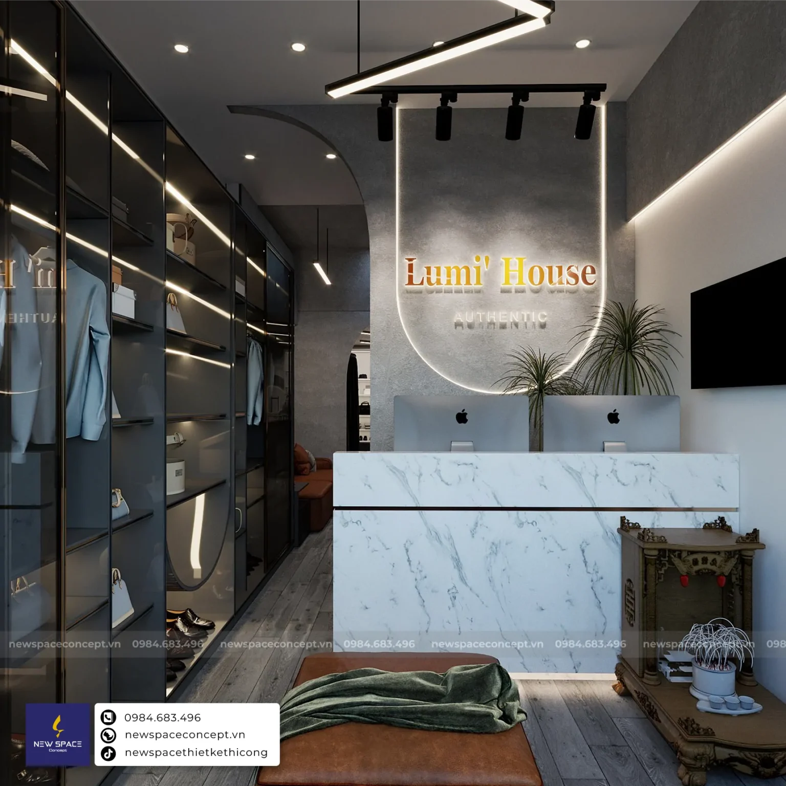 Thiết Kế Nội Thất Shop Thời Trang Nam Lumi House