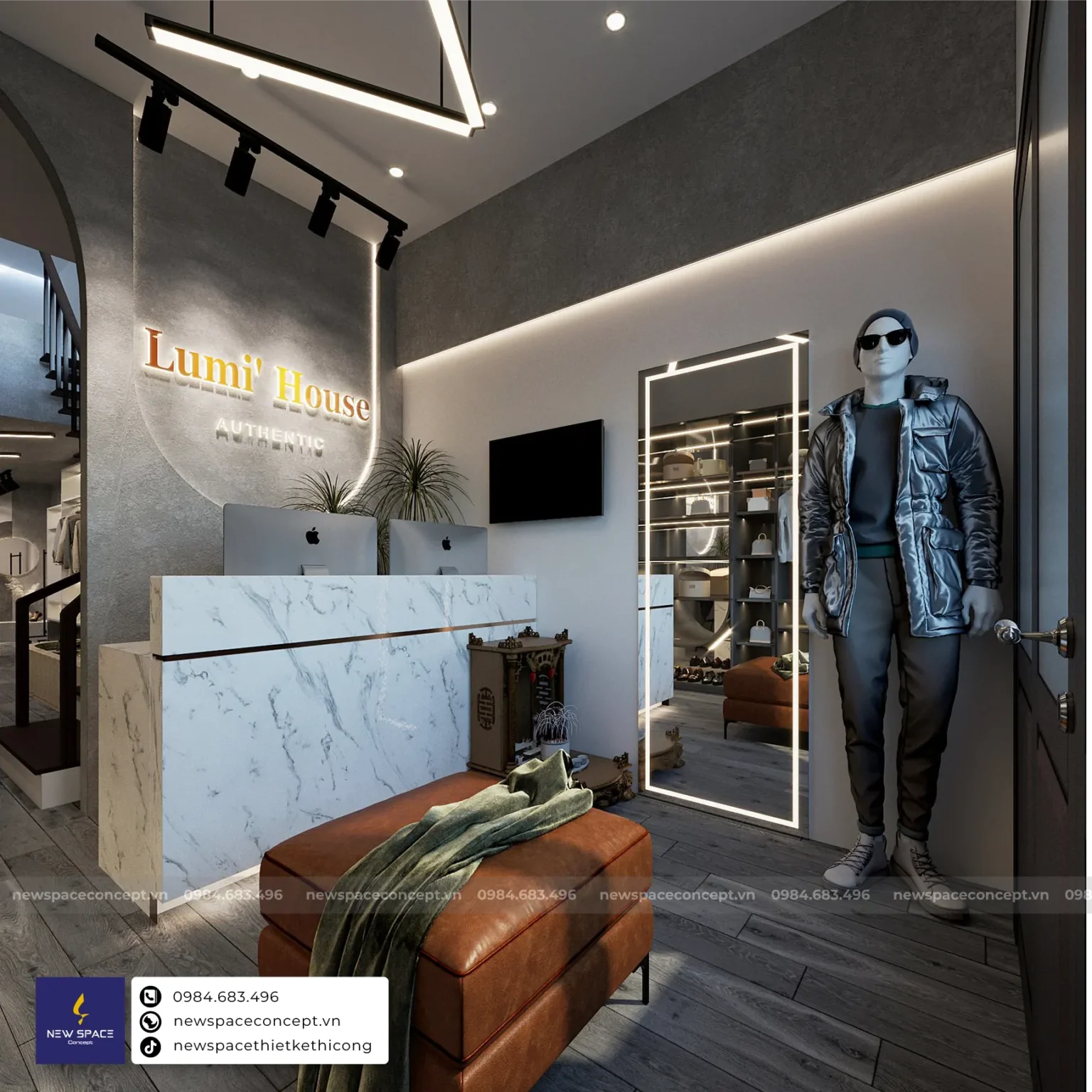Thiết Kế Nội Thất Shop Thời Trang Nam Lumi House