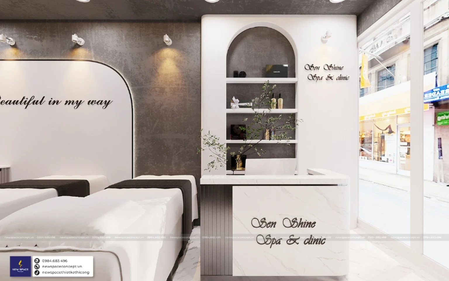 Thiết Kế Nội Thất Spa & Nails Sen Shine - Màu Đồng Sang Trọng