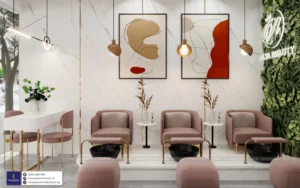 Thiết kế nội thất của tiệm Nail Alya Beauty được New Space Concept lấy cảm hứng từ phong cách hiện đại, tạo nên không gian rộng rãi, sạch sẽ và tươi mới...
