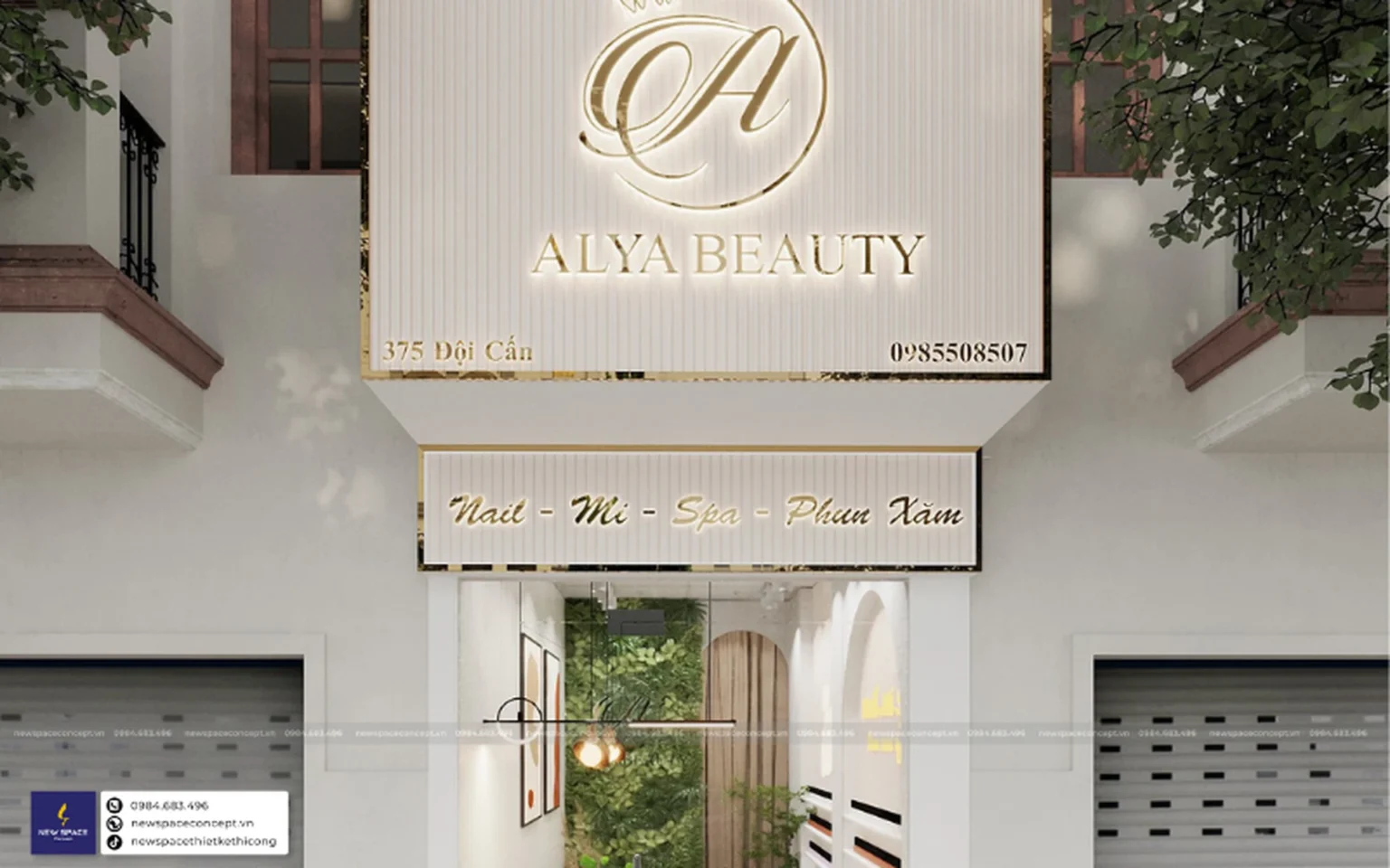 Thiết Kế Nội Thất Tiệm Nails Alya Beauty - Hồng Phấn Tinh Xảo