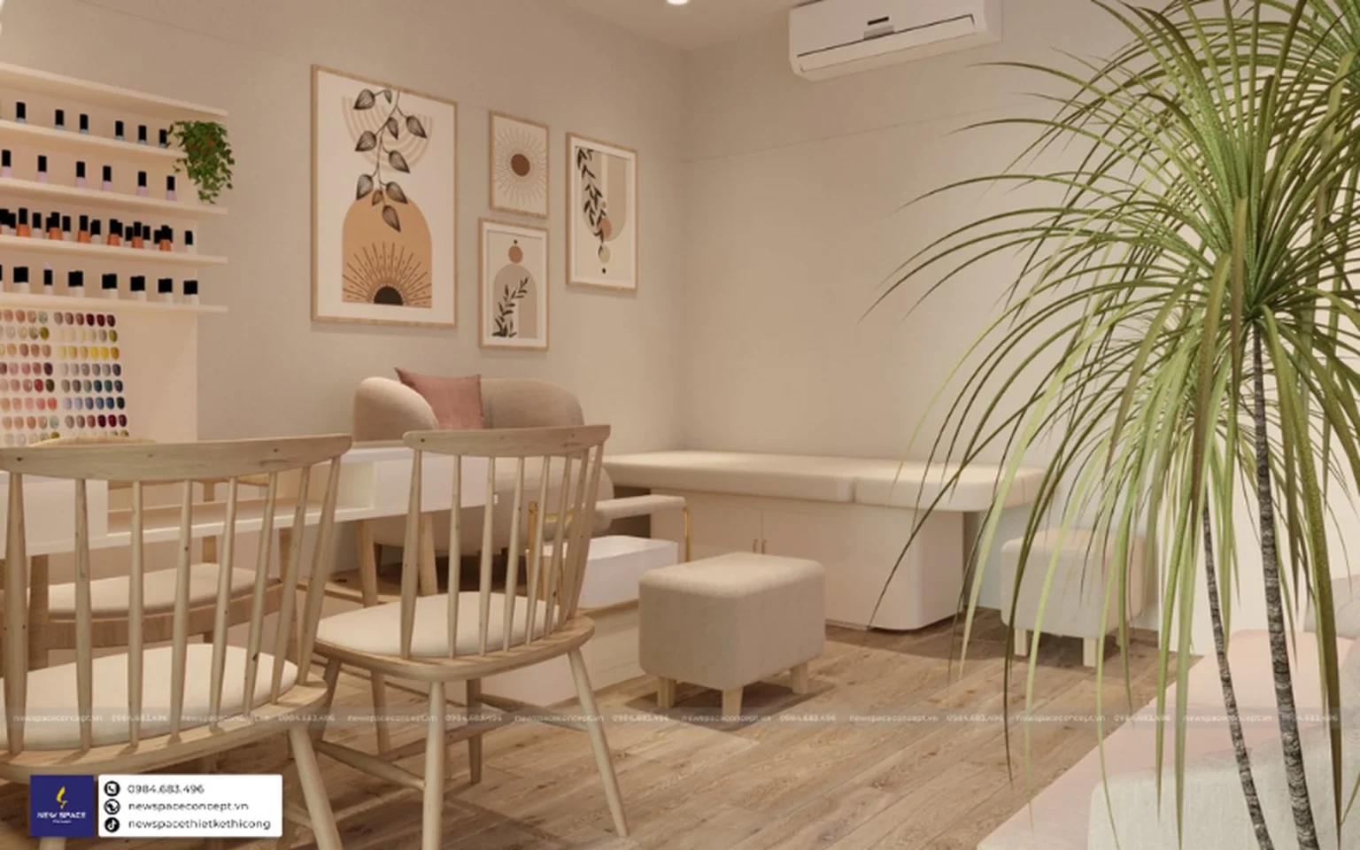 Thiết Kế Nội Thất Tiệm Nails Sami
