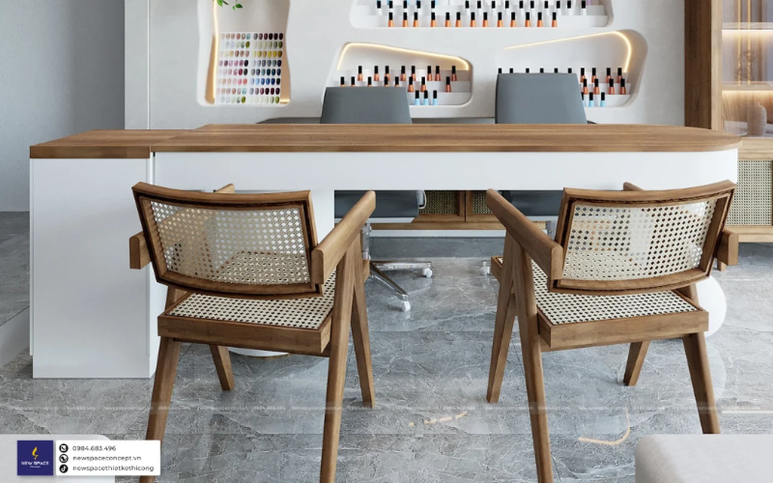Thiết Kế Tiệm Nails Hồ Điệp - Mộc Mạc, Sang Trọng