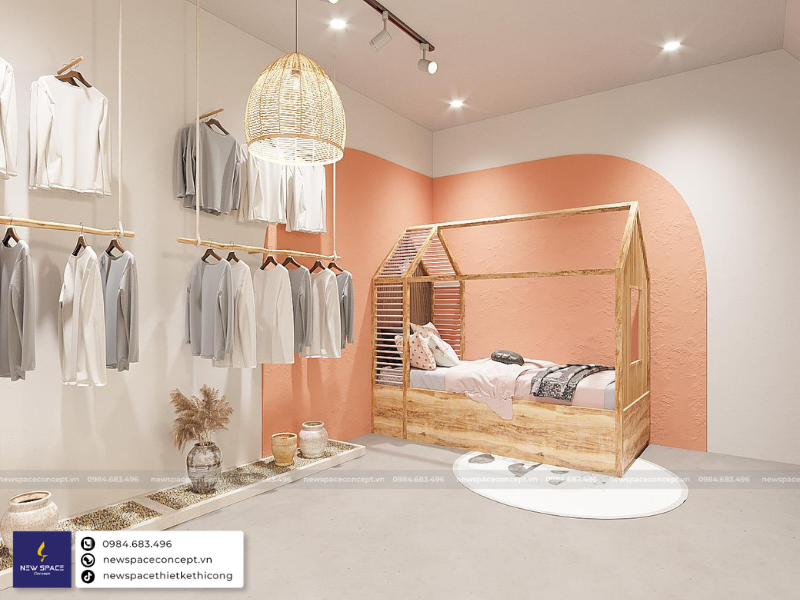 Thiết Kế Nội Thất Shop Thời Trang Trẻ Em Bin - 50m2