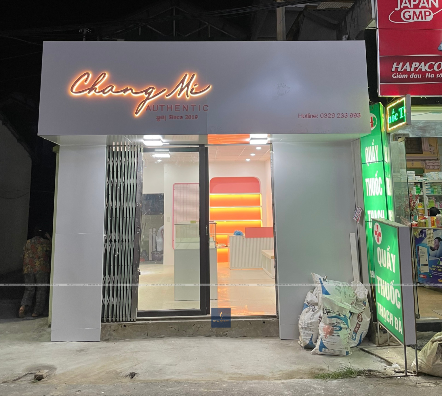 Thi công shop mỹ phẩm Chang Mi