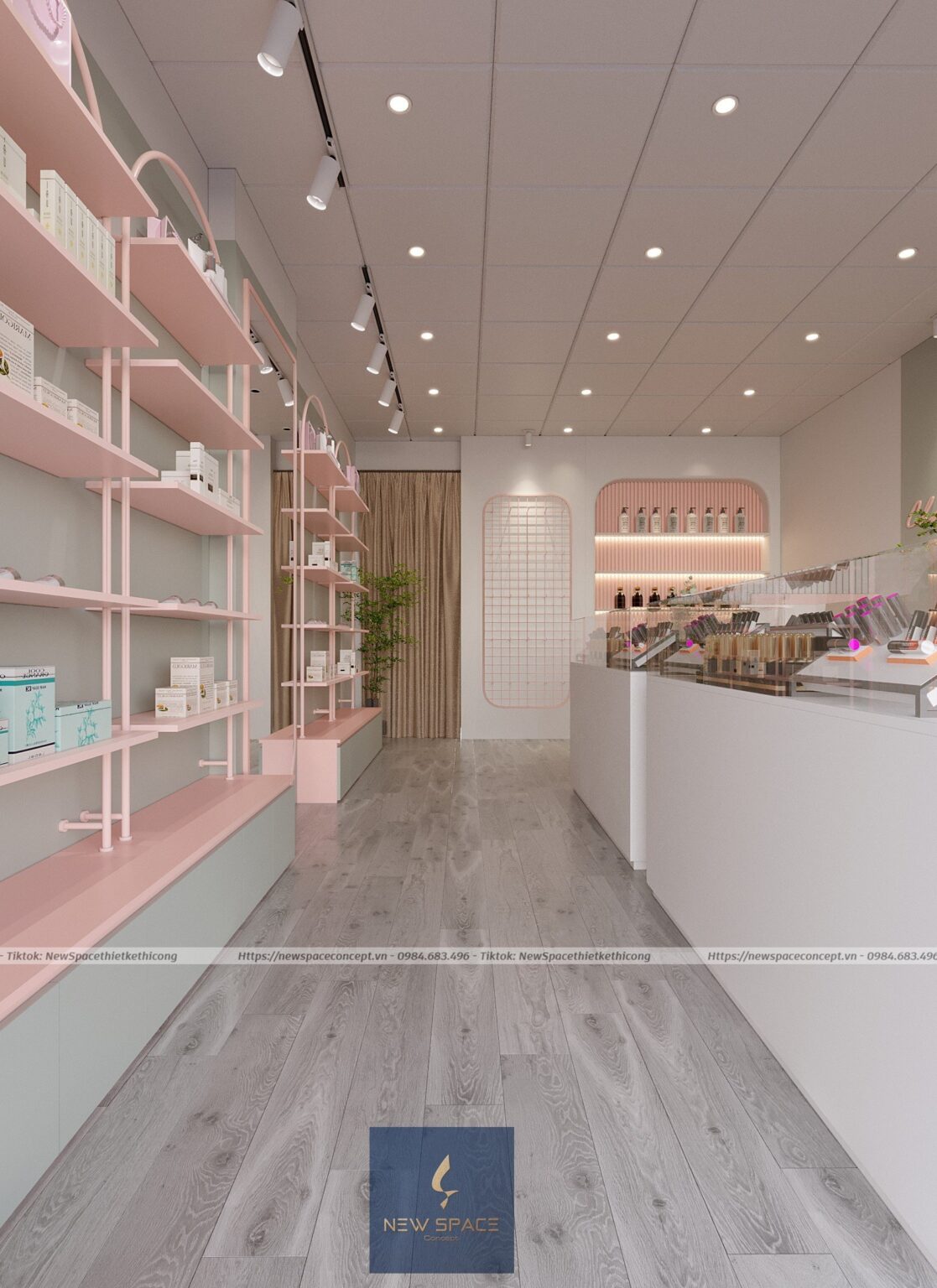 Thiết kế shop mỹ phẩm đẹp