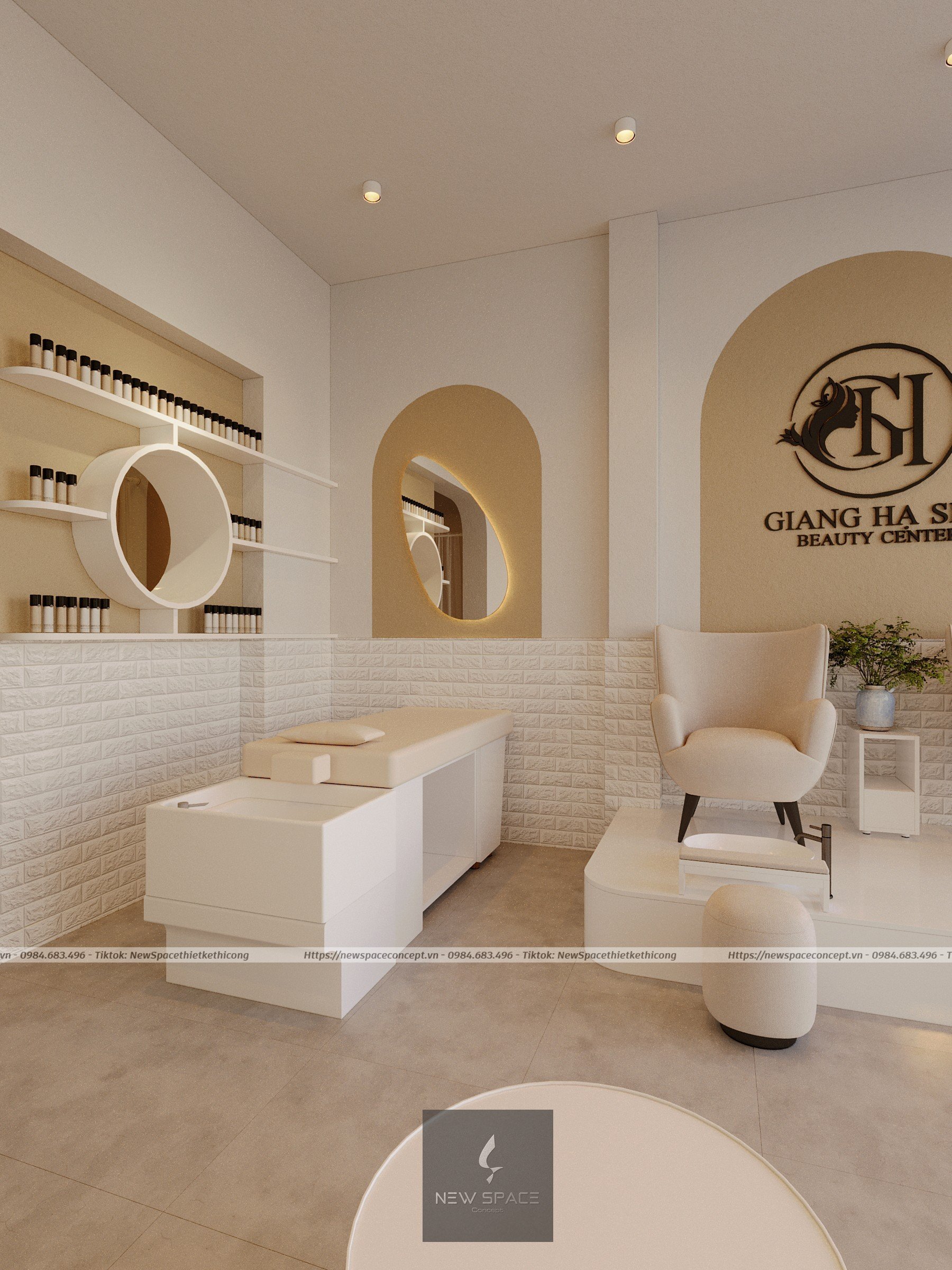 Spa, Nail Giang Hạ 4 Thiet ke spa Giang Ha 4