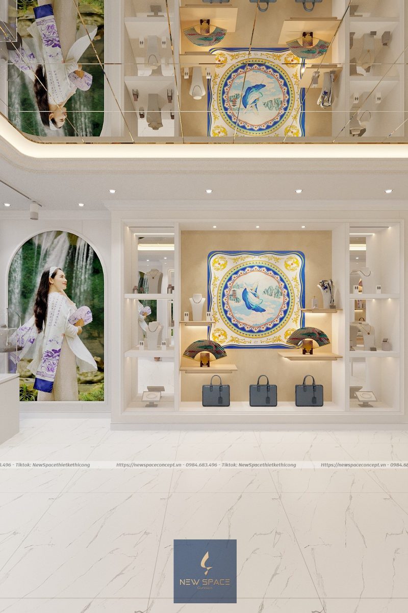 10+ Bí Kíp Thiết Kế Nội Thất Cửa Hàng Trang Sức Nhỏ Cuốn Hút 1 Thiet ke showroom phu kien 6 e1696549488443