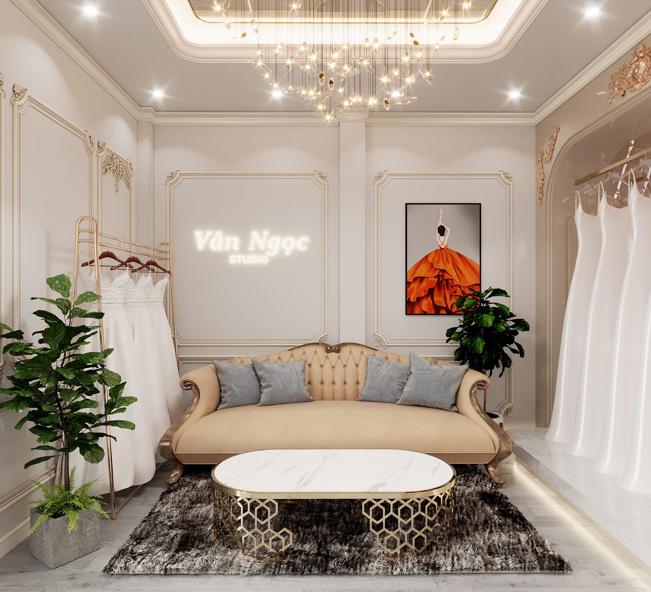 Ý tưởng thiết kế thi công shop tại Hà Nam theo xu hướng hiện đại 2 Sự hoàn hảo trong thiết kế thi công shop tại Hà Nam
