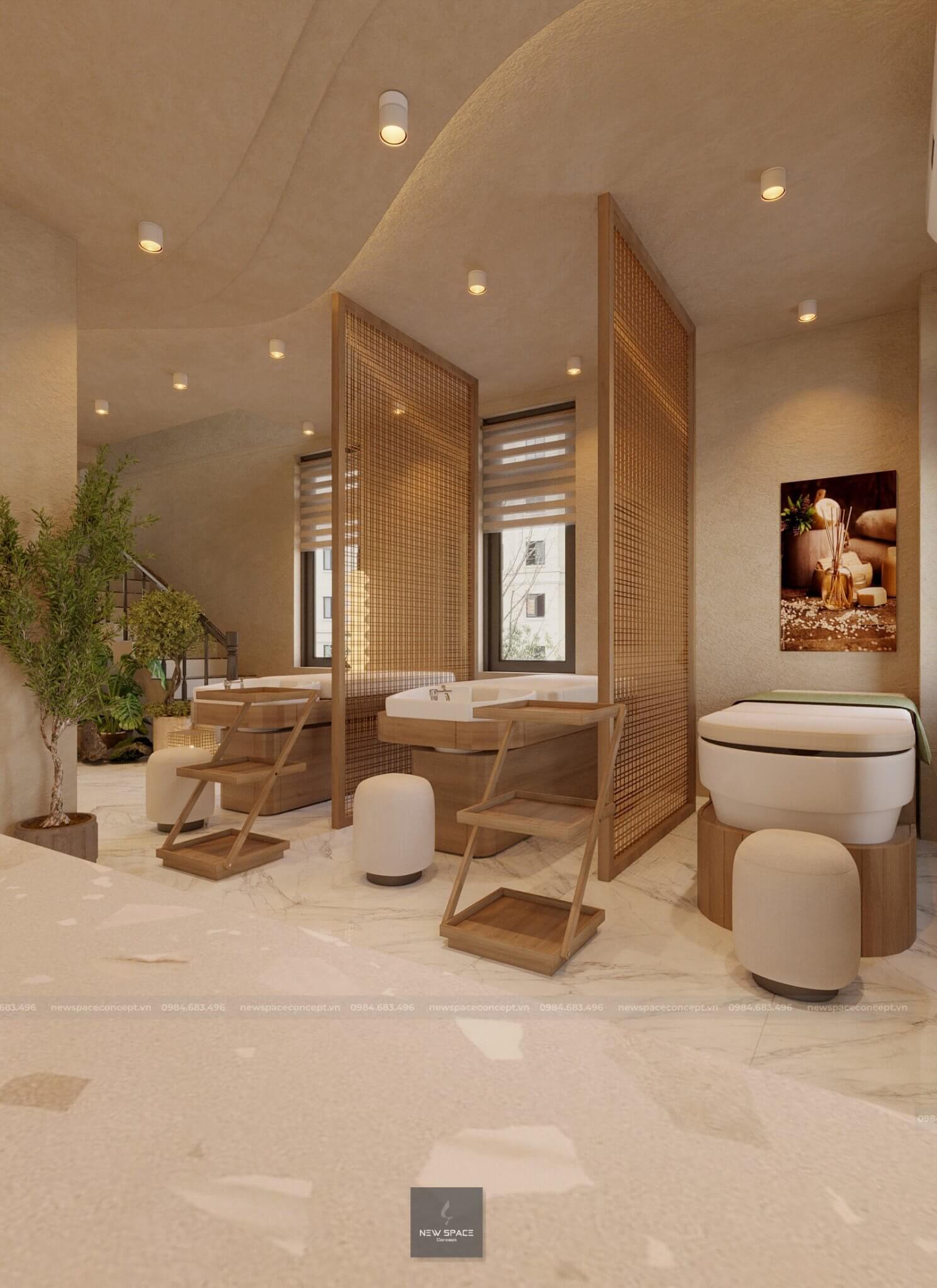 Dịch vụ thiết kế thi công spa Hà Nội tiết kiệm chi phí 5 Lựa chọn đồ nội thất, đồ trang trí đơn giản, phù hợp với thiết kế