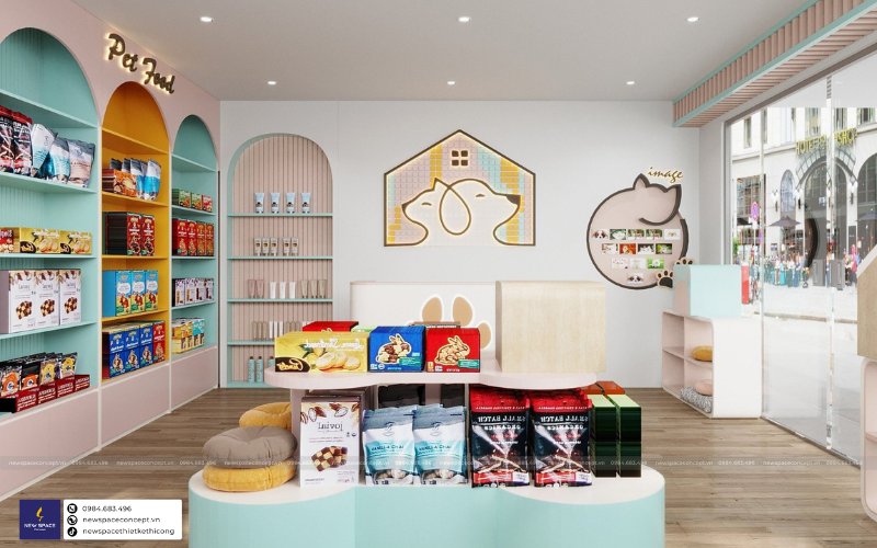 Phong cách thiết kế thi công shop tại Bắc Ninh được ưa chuộng nhiều nhất 2023 4 Thiết kế nội thất shop theo dạng hình khối