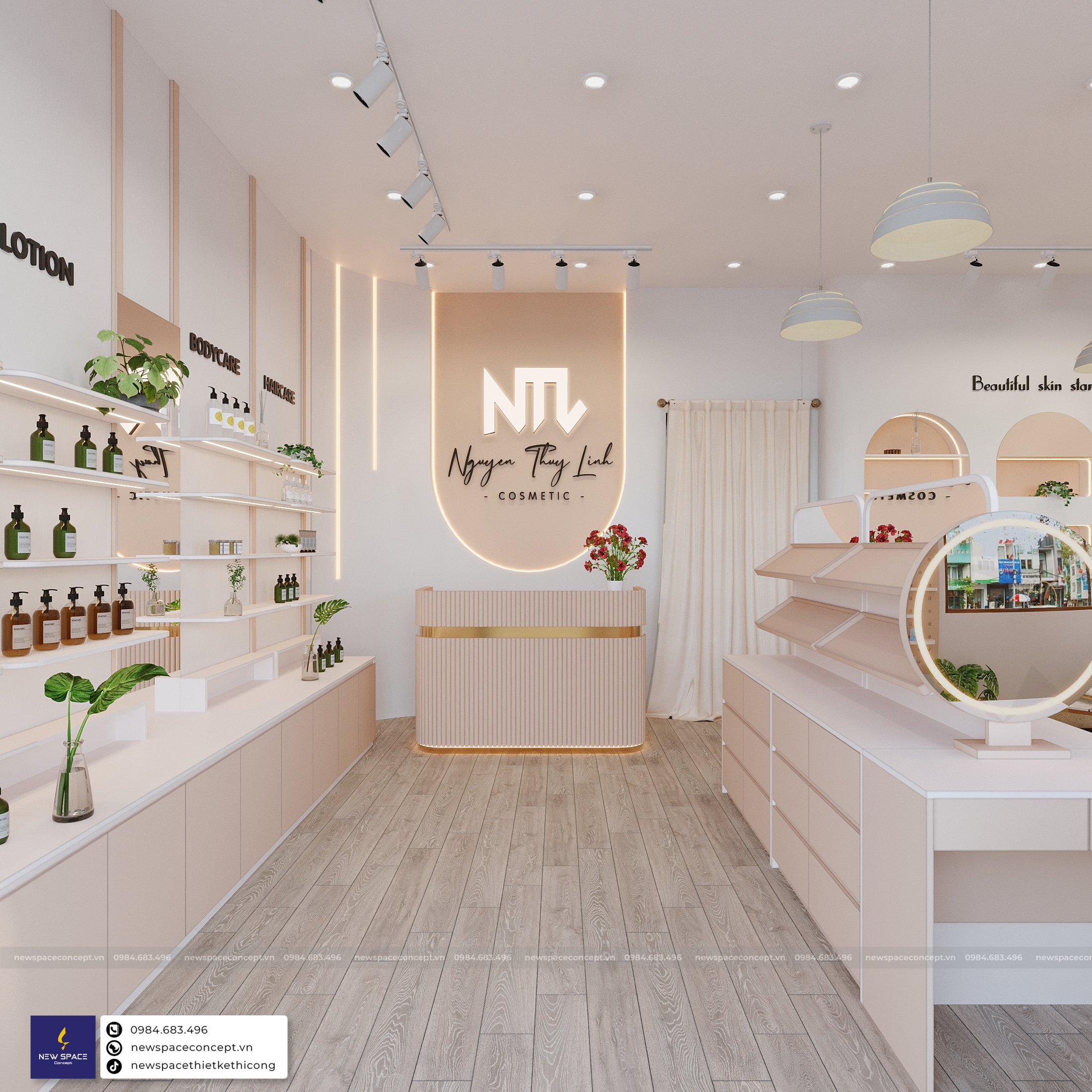 Thiết kế shop mỹ phẩm đẹp tại Hà Nội không gian sang trọng và ấn tượng 6 Lợi ích của dịch vụ thiết kế shop mỹ phẩm đẹp tại Hà Nội