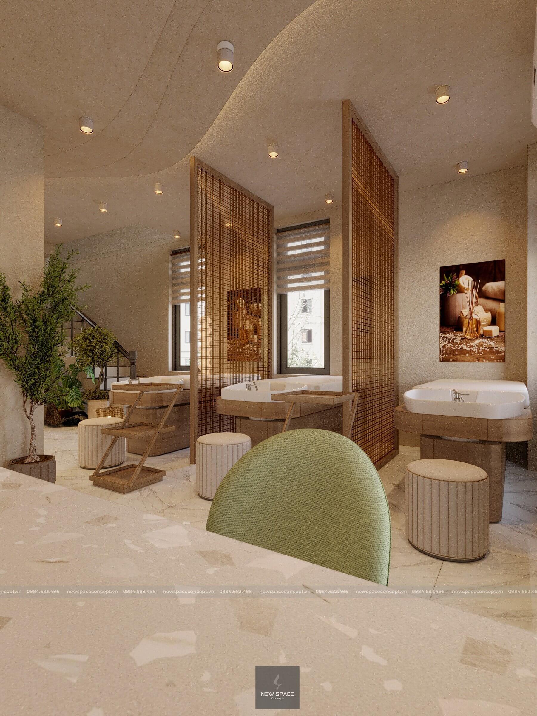 Thiết kế nội thất spa theo hướng hài hòa, mang lại giá trị thẩm mỹ cao