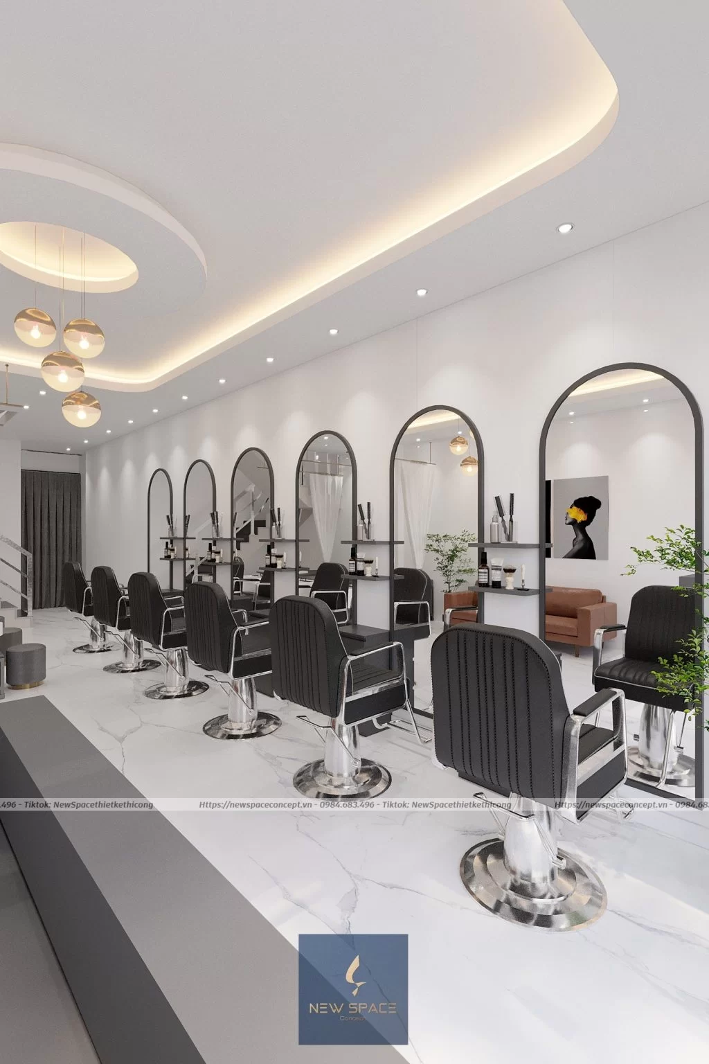Những lưu ý quan trọng trong thiết kế thi công salon tóc Hà Nội 2 Những lưu ý quan trọng trong thiết kế thi công salon tóc Hà Nội