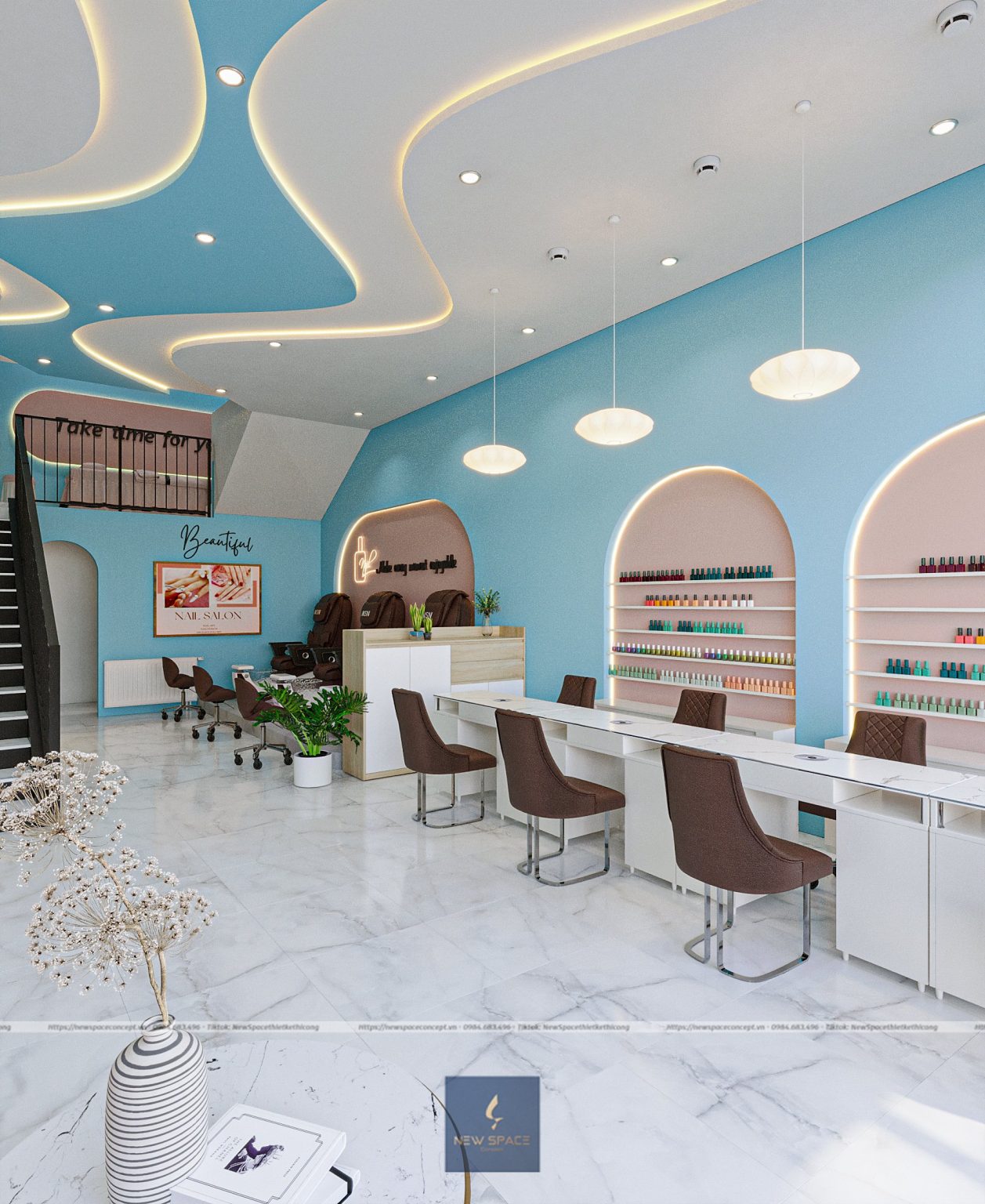 Thiết kế tiệm nail Hải Dương